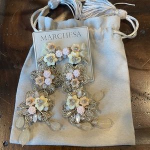 Marchesa Floral Drop Pendant Earrings
